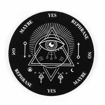 Blue Evil Eye dowsing board isolated on a white background