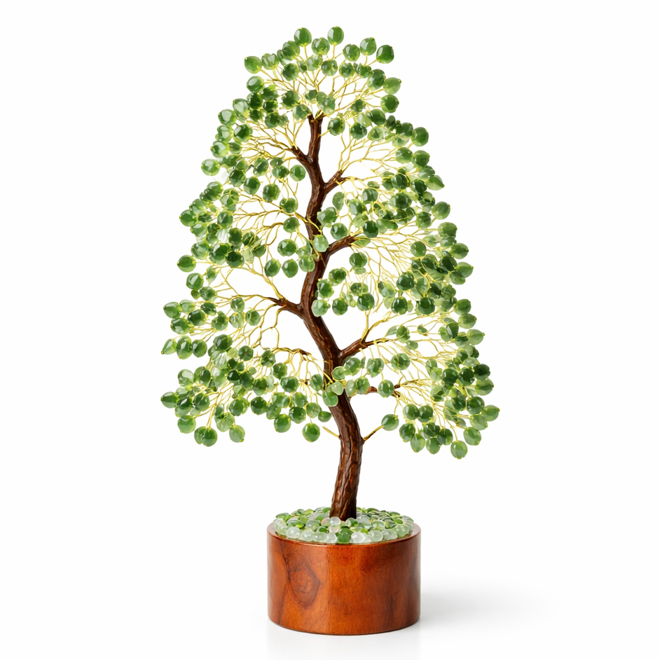 Green Aventurine Vastu Tree on a white background