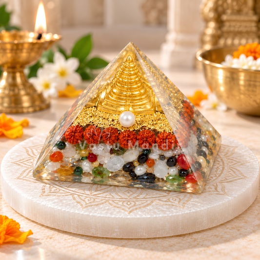 Navgrah Pyramid Vastu Remedy for Astro-Vastu Balance, Health, Wealth and Relationship Harmony for Home, Office and Zodiac Energy Support | 8 cm | 160 g