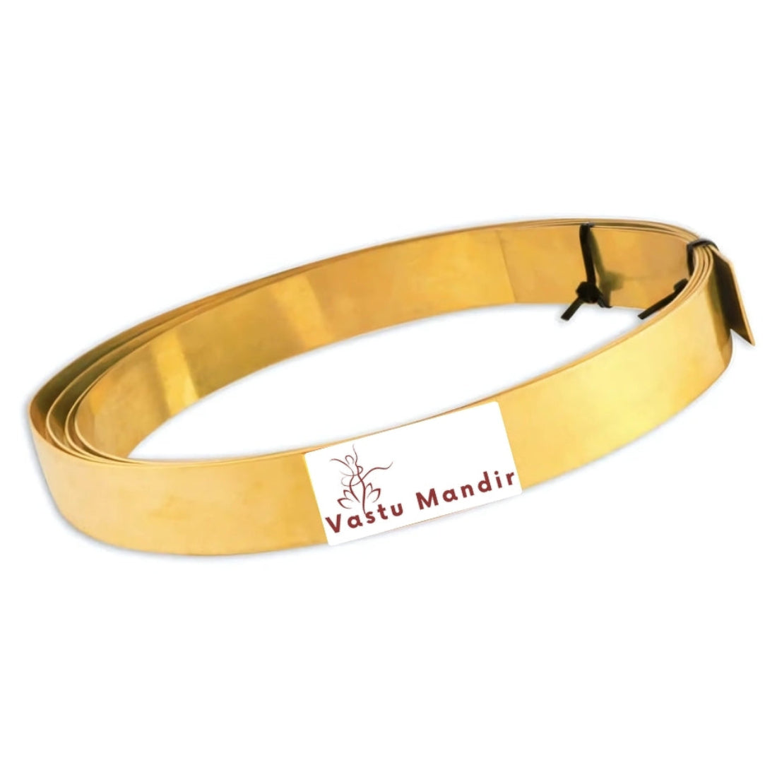 Pure brass Vastu strip roll with Vastu Mandir label on white