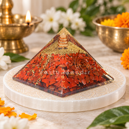 Red Jasper Pyramid Vastu Remedy for Grounding, Stability and Root Chakra Balance for Home Protection, Energy Support and Office Decor | 6.5 cm | 140 g