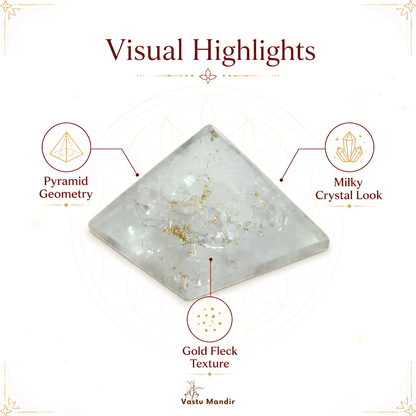 Natural Selenite Pyramid, selenite crystal – styled product display with the pyramid as the focus