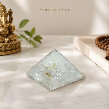 Natural Selenite Pyramid, selenite crystal – additional angle showing the pyramid proportions