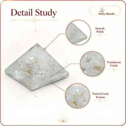 Natural Selenite Pyramid, selenite crystal – top-down view showing the apex and square base