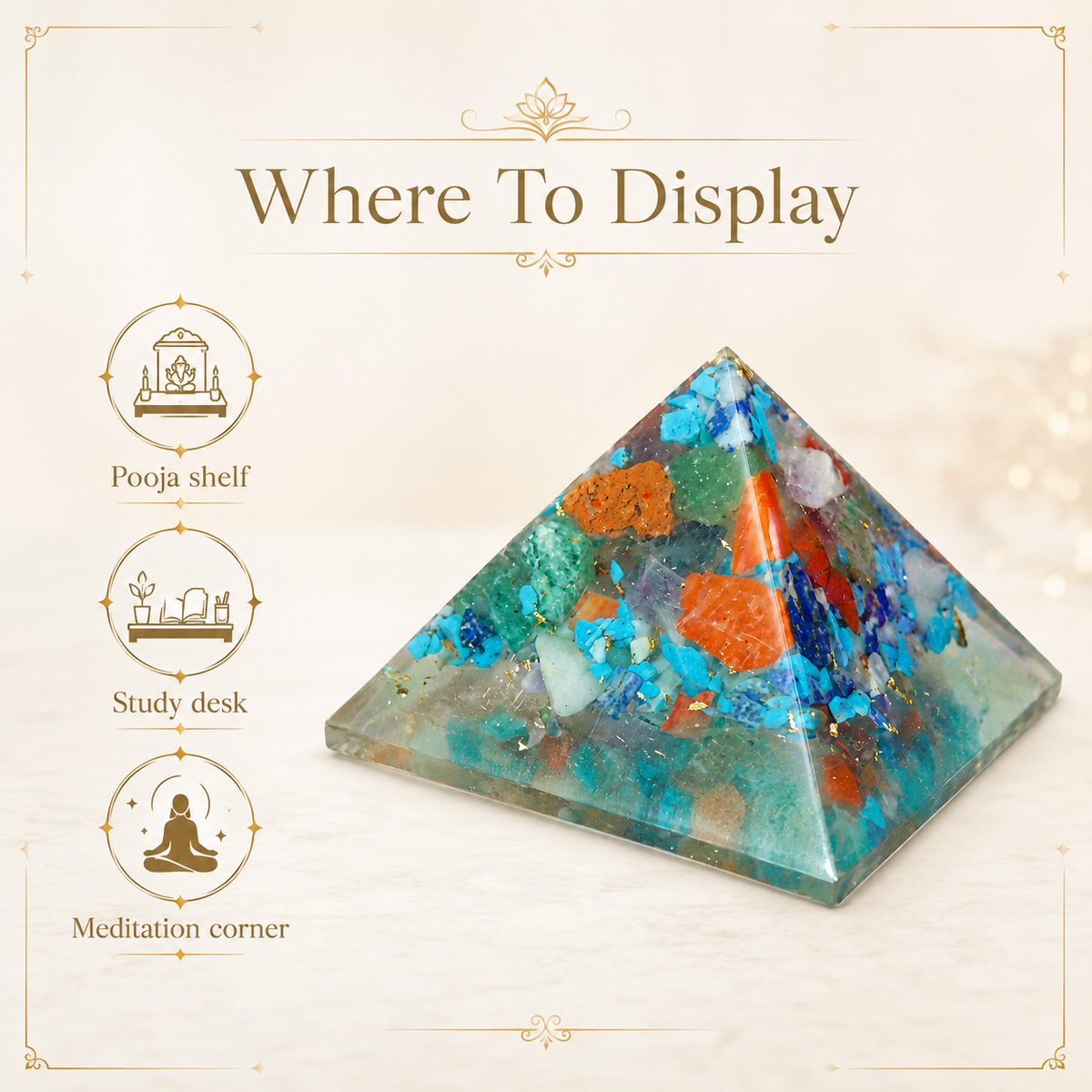 Seven Chakra Orgone Pyramid Layered Grid, orgonite – additional gallery view number 13
