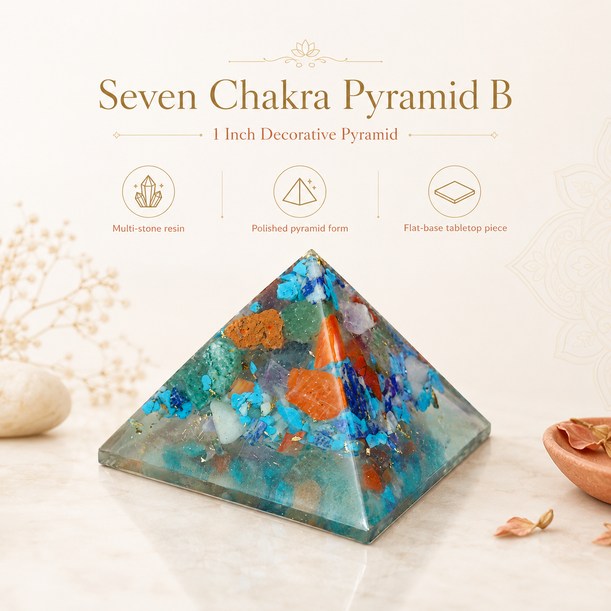 Seven Chakra Orgone Pyramid Layered Grid, orgonite – additional gallery view number 14