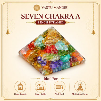 Seven Chakra Orgone Pyramid Multi-Stone Matrix, orgonite – close product view highlighting material texture