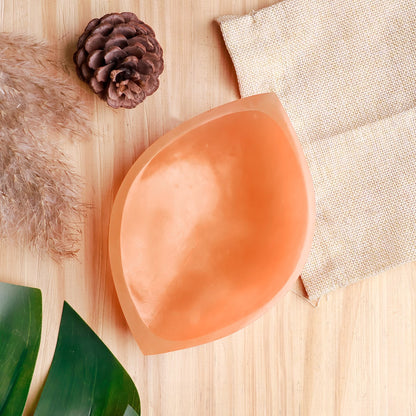 Orange divyya selenite charging bowl in another clear product photograph