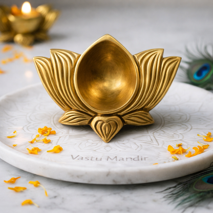 brass Diya on a sacred background