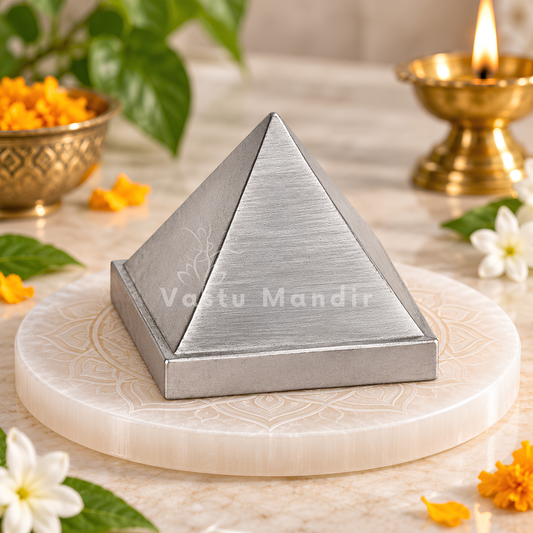 Solid Zinc Vastu Pyramid – Vastu Remedy for North-East Correction & Health | Ideal for Entrance, Kitchen & Home Spaces | 7.6 cm | 300 g