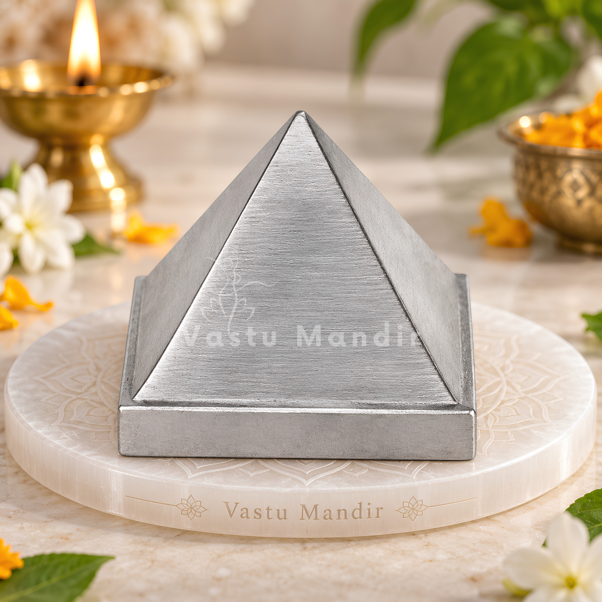 Solid Zinc Vastu Pyramid – Vastu Remedy for North-East Correction & Health | Ideal for Entrance, Kitchen & Home Spaces | 7.6 cm | 300 g
