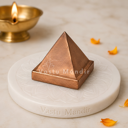 Solid Copper Pyramid Vastu Remedy for Health, Wealth and Positive Energy Balance for Home Entrance, Main Door and Kitchen Placement | 7.6 cm | 850 g