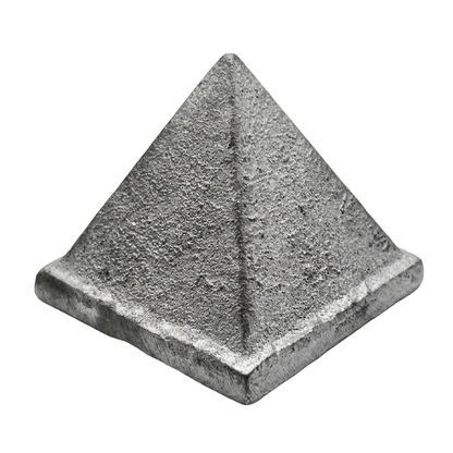 Solid Iron Metal Pyramid on a white background