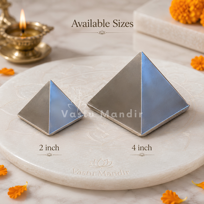 Tri-Dhatu Hollow Vastu Pyramid – Alloy Metal Vastu Remedy for Protection & Prosperity | Ideal for Home, Office & Spiritual Areas | 4 cm | 120 g