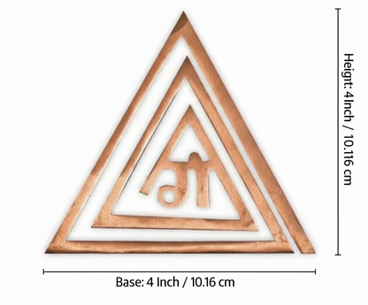 Copper Gii triangle helix size graphic showing the 4-inch option