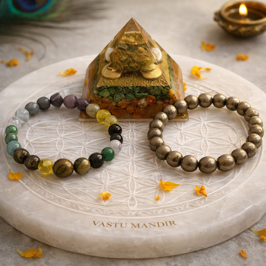 Vastu product combo displayed in a softly lit product setting
