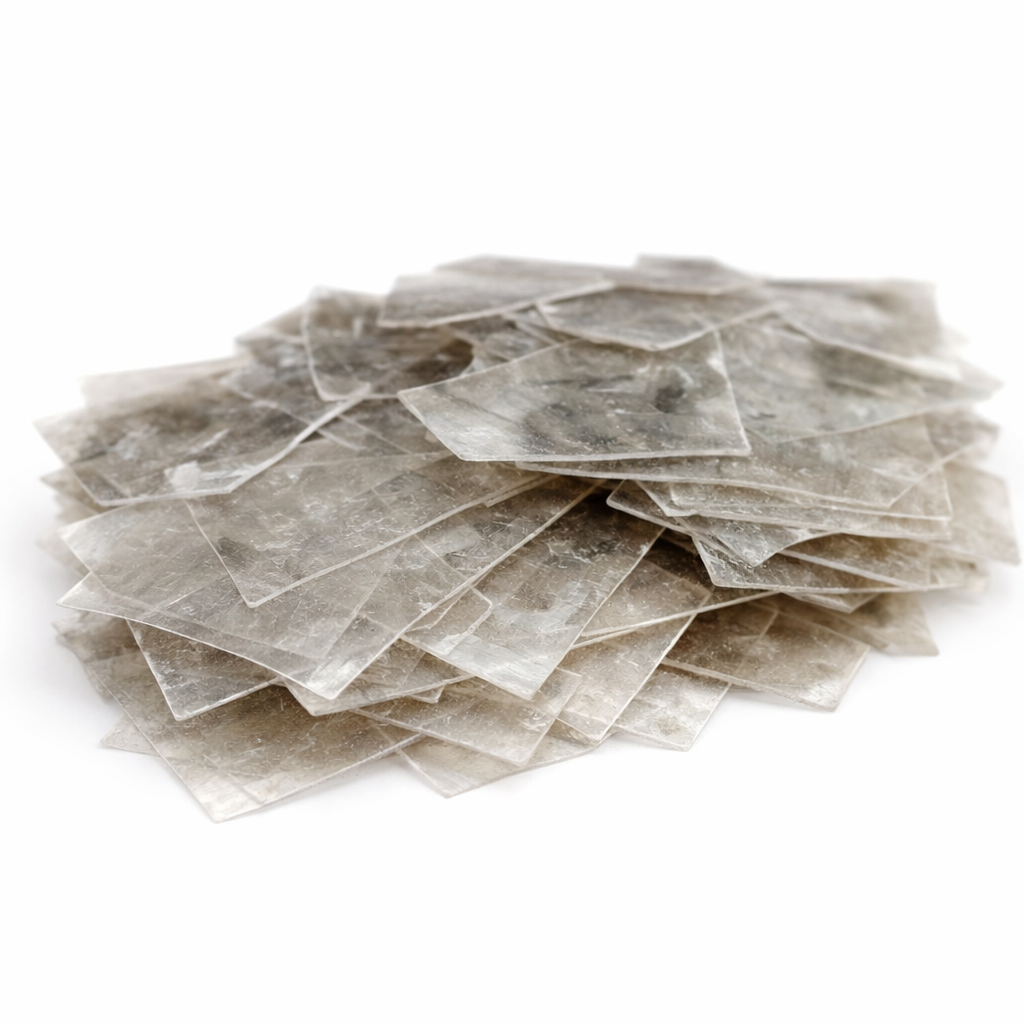 Stack of transparent paper sheets on a white background
