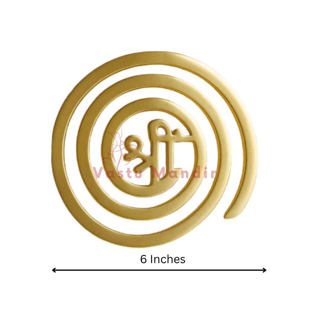 Brass Shree spiral helix dimension graphic showing the 6-inch option