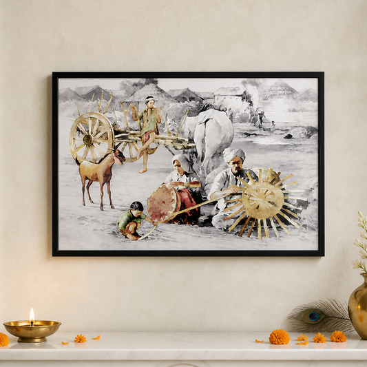 Village Scenery Wall Art  by Vastu Mandir