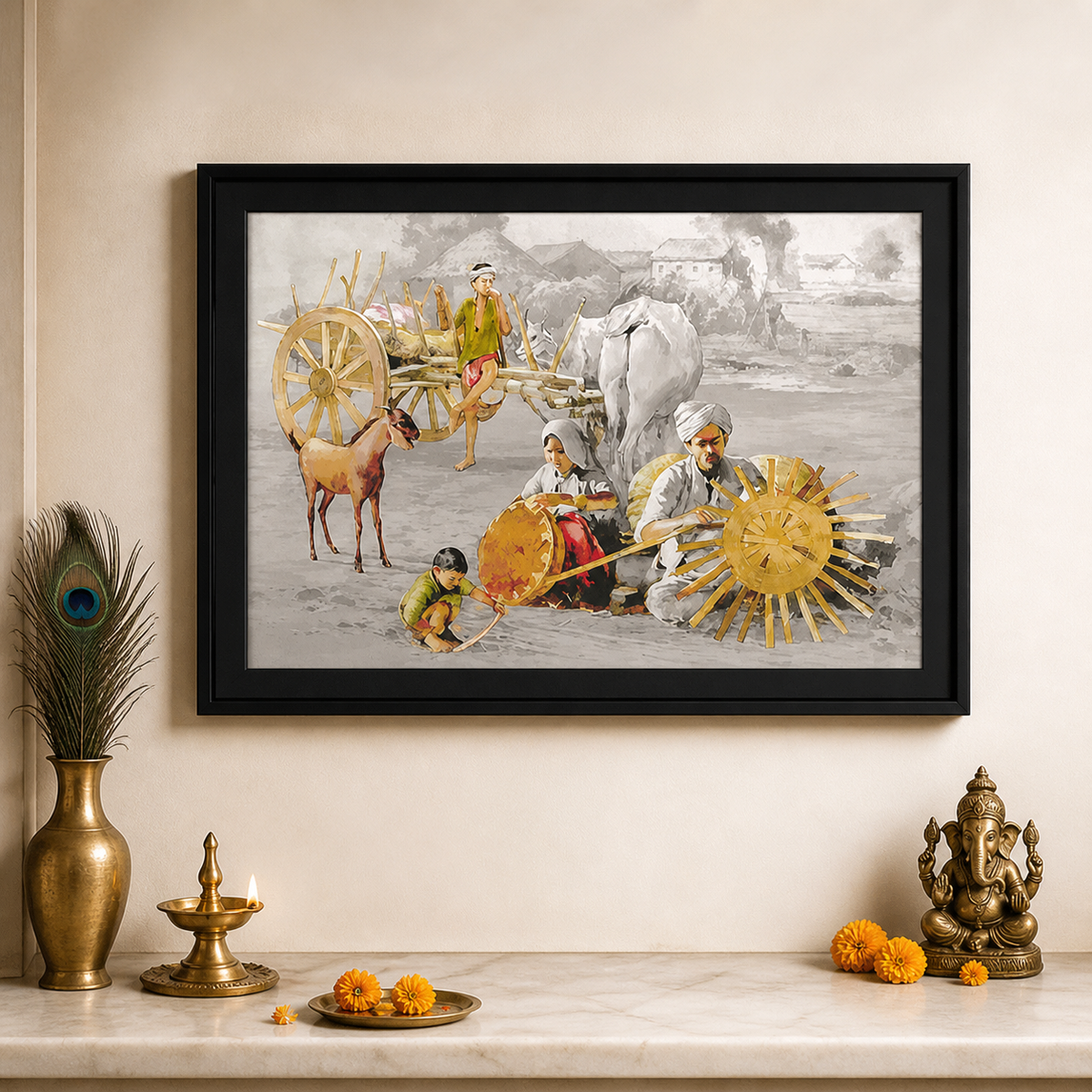 Village Scenery Wall Art
