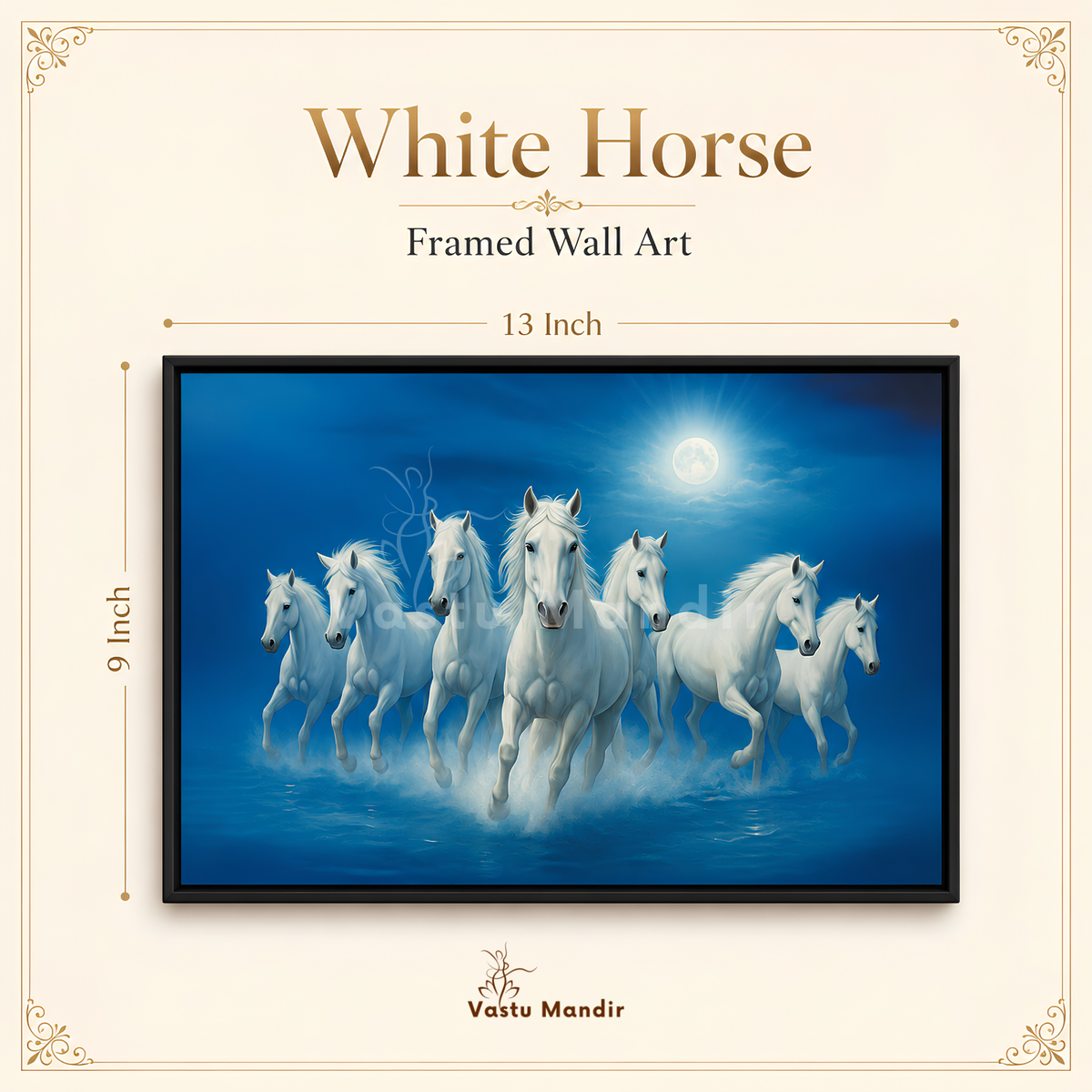 White seven horses wall art size and proportion reference