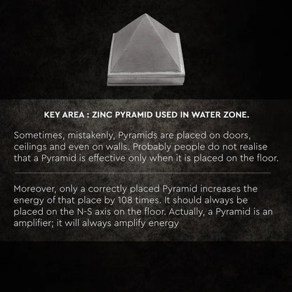 Zinc pyramid placement guide explaining floor placement and water-zone use