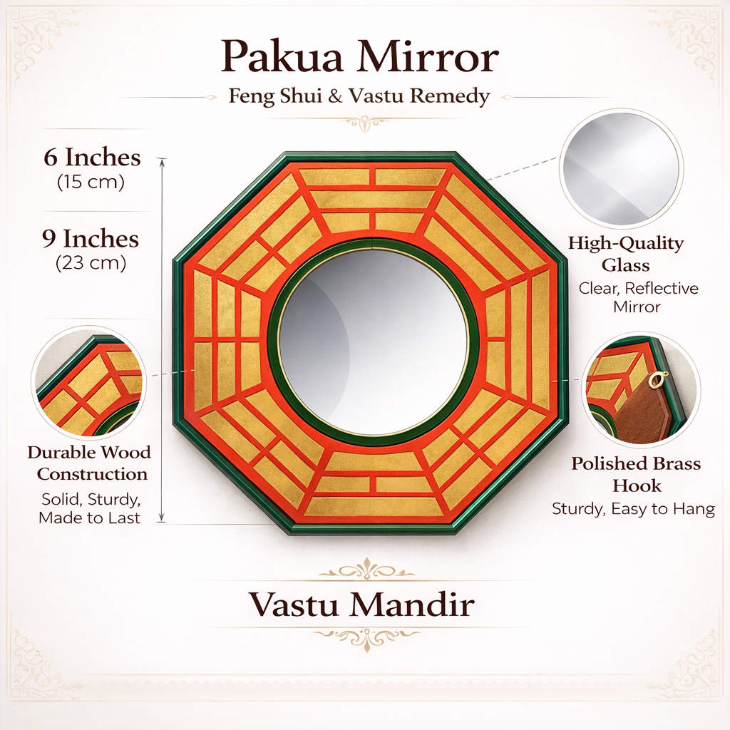 Pakua Mirror with specifications on a white background