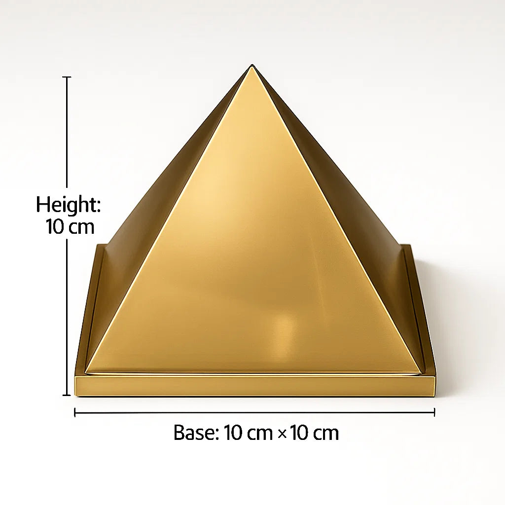 Brass Hollow pyramid with measurements on a white background – gallery view 6