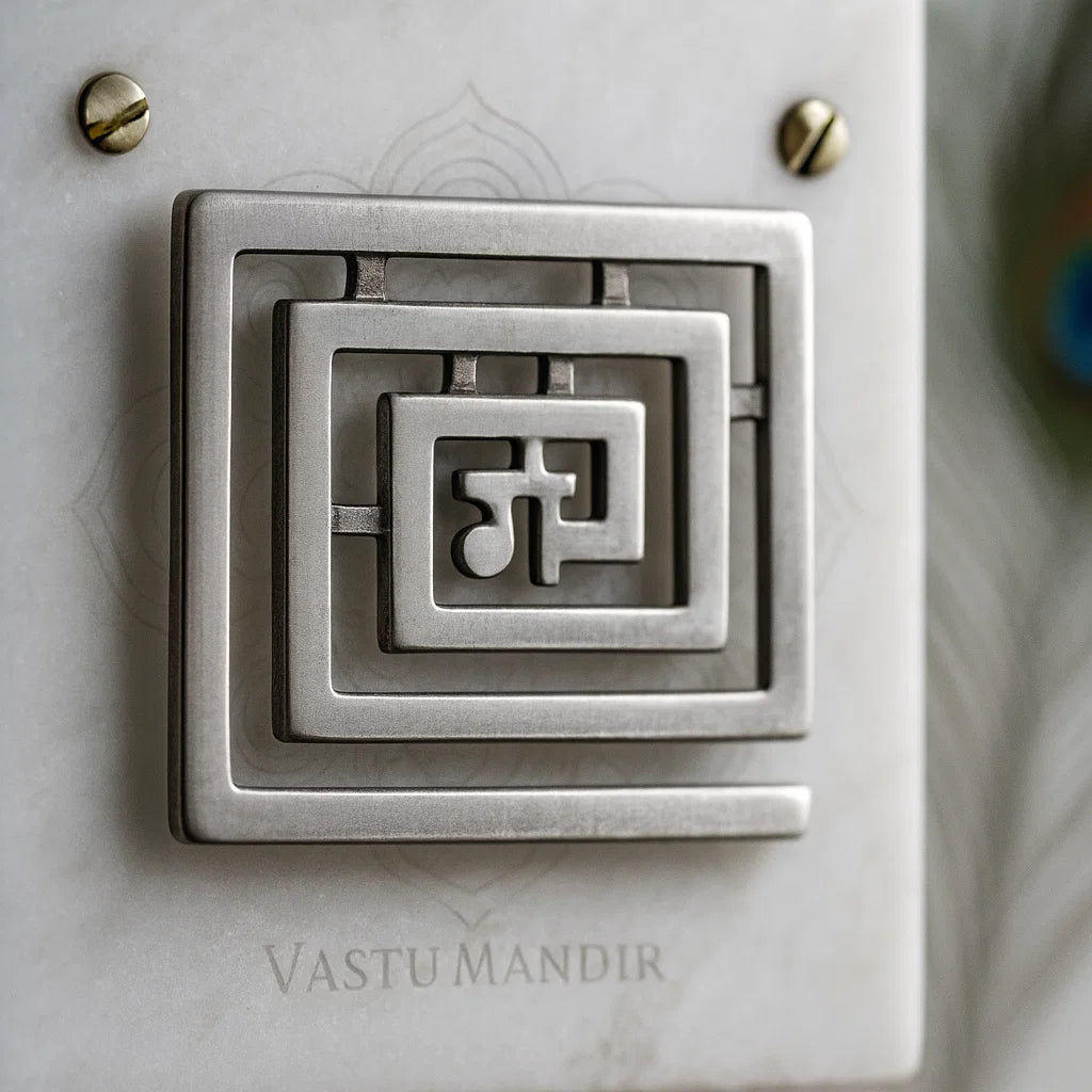 Front view of the lead Ga square helix on a marble panel