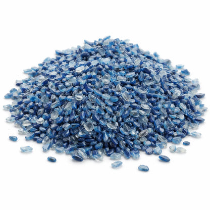 Kyanite crystal chips in a close product view on white