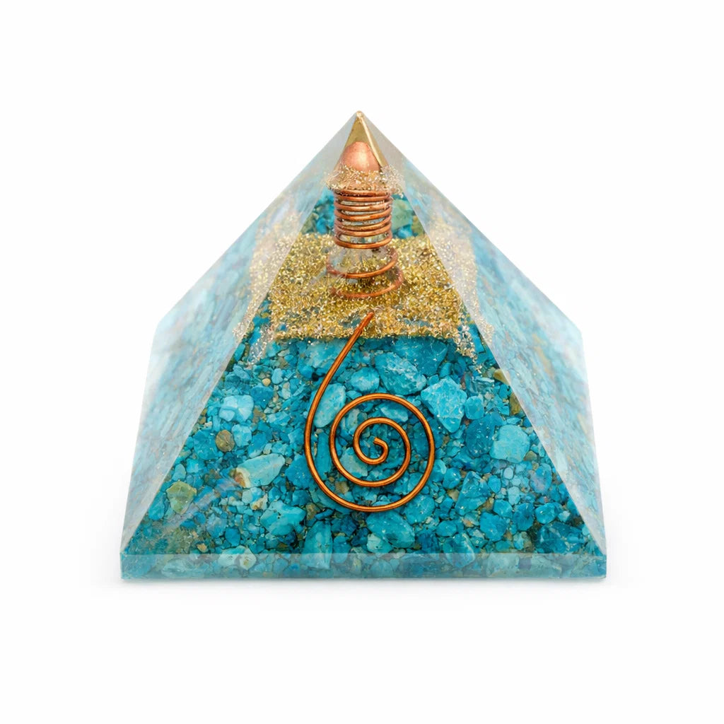 Turquoise Firoza Pyramid – close-up showing the surface finish and edges