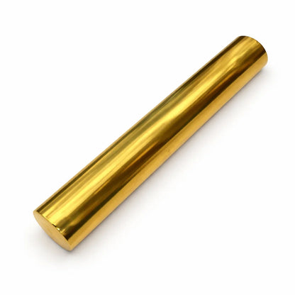 Brass geopathic neutralizer rod isolated diagonally on a white background