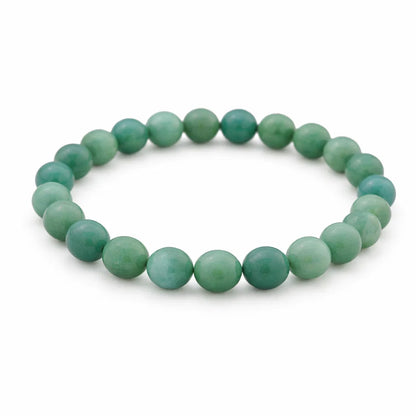 Natural amazonite crystal bracelet centred in a clean product photograph