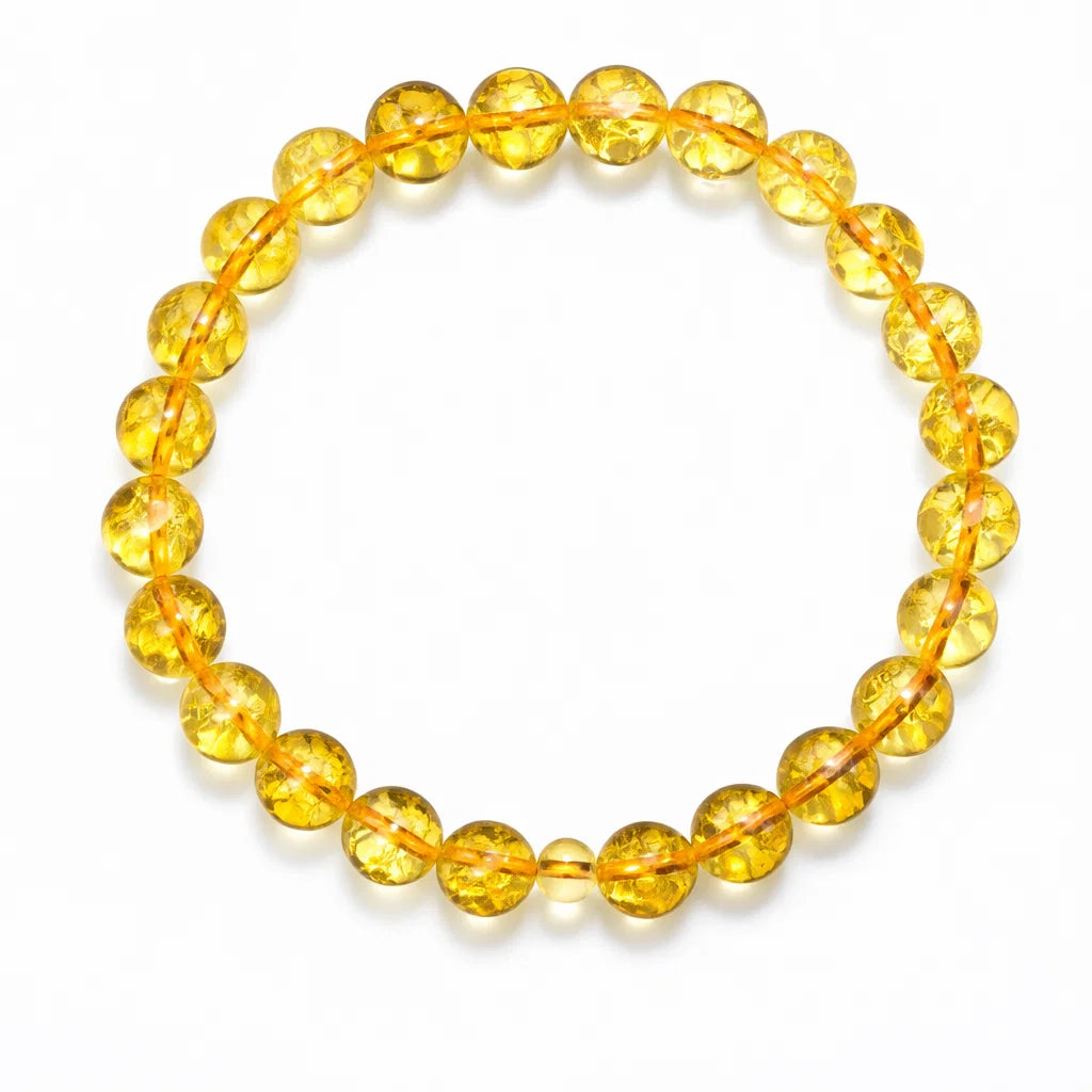 Hydro citrine crystal bracelet information graphic showing visible product details