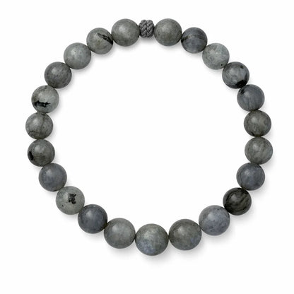 Natural labradorite crystal bracelet centred in a clean product photograph