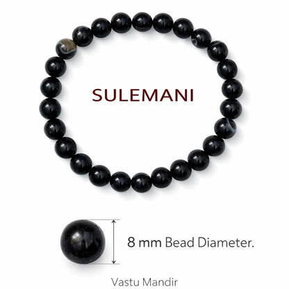 Natural sulemani hakik crystal bracelet showing the bead colour and surface on white