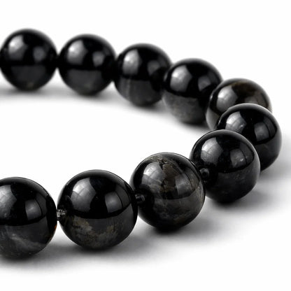Natural sulemani hakik crystal bracelet with round beads on a clean white background