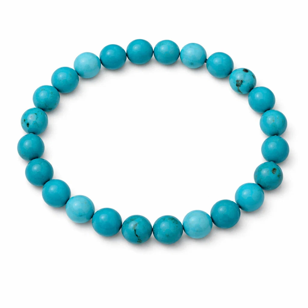 Natural turquoise/firoza crystal bracelet centred in a clean product photograph