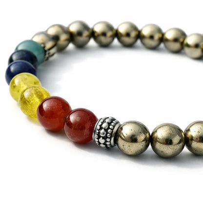 Job promotion crystal bracelet showing the bead colour and surface on white