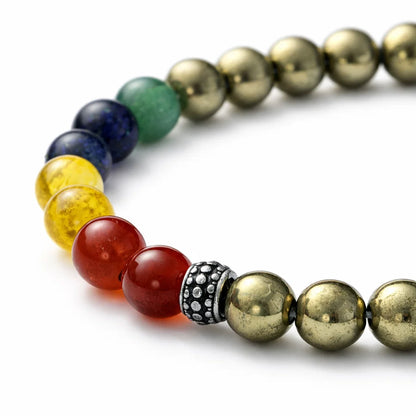 Job promotion crystal bracelet in a close white-background bead view
