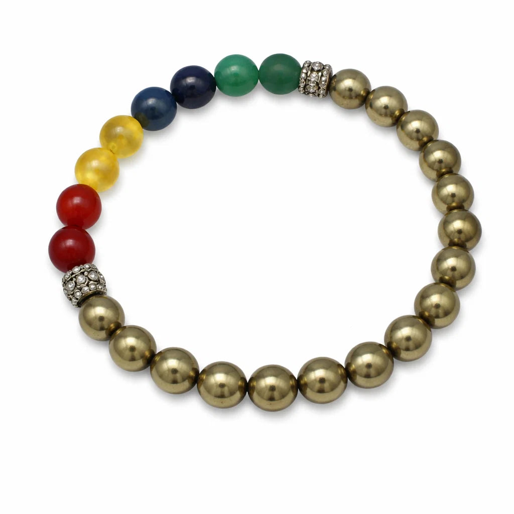 Job promotion crystal bracelet centred in a clean product photograph