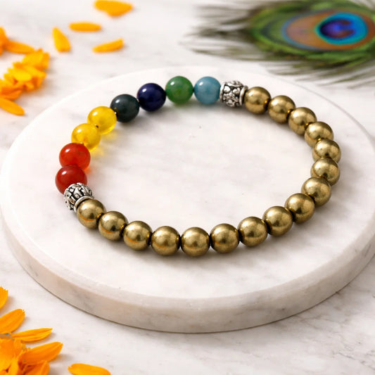 Job promotion crystal bracelet shown with a hand in a lifestyle photograph