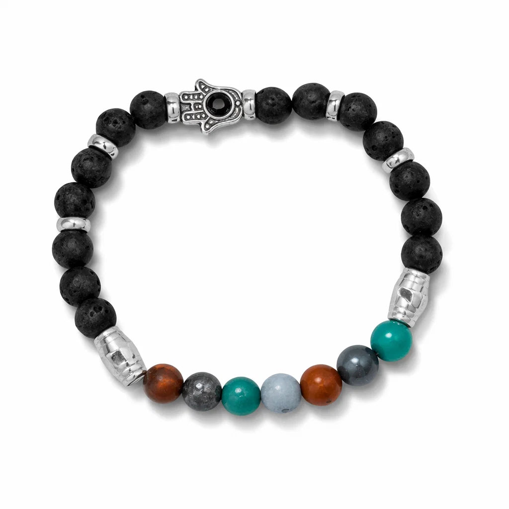 Apatite slimming crystal bracelet showing the bead colour and surface on white