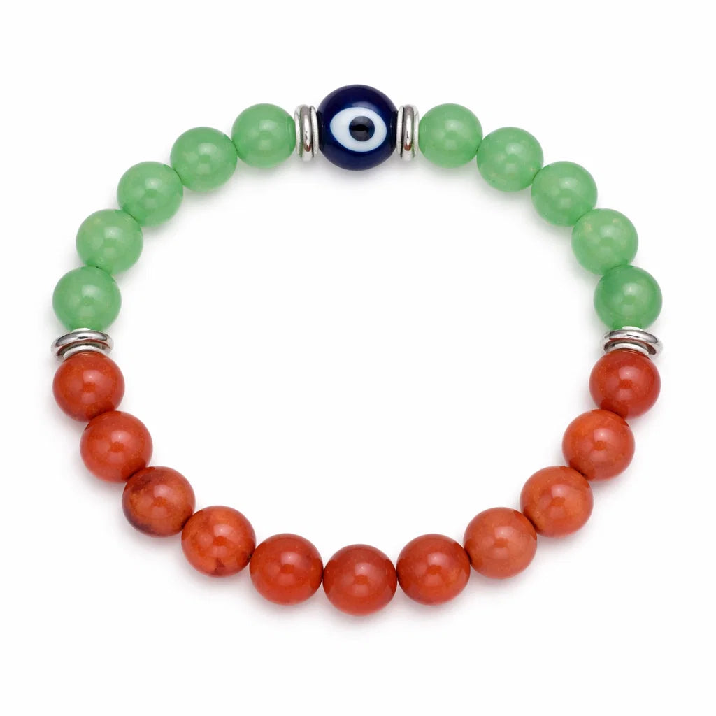Cancer zodiac crystal bracelet centred in a clean product photograph