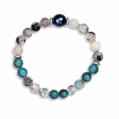 Gemini zodiac crystal bracelet centred in a clean product photograph