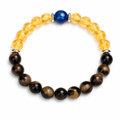 Leo zodiac bracelet shown in a complete circular view on white