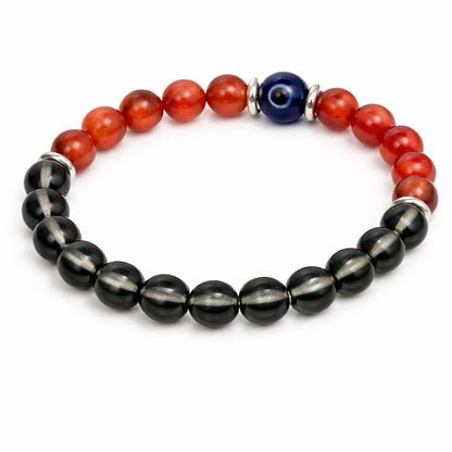 Capricorn zodiac crystal bracelet showing the bead colour and surface on white