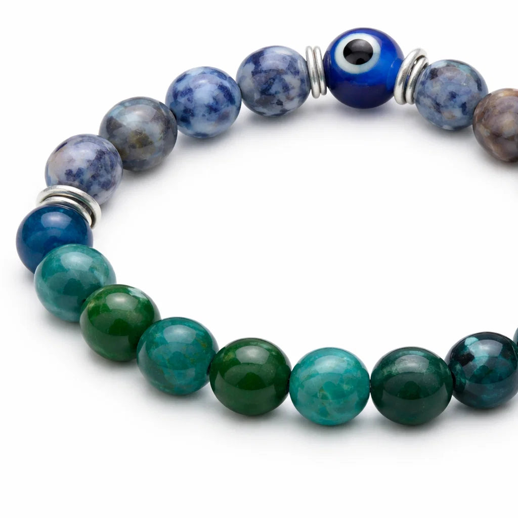 Pisces zodiac crystal bracelet centred in a clean product photograph
