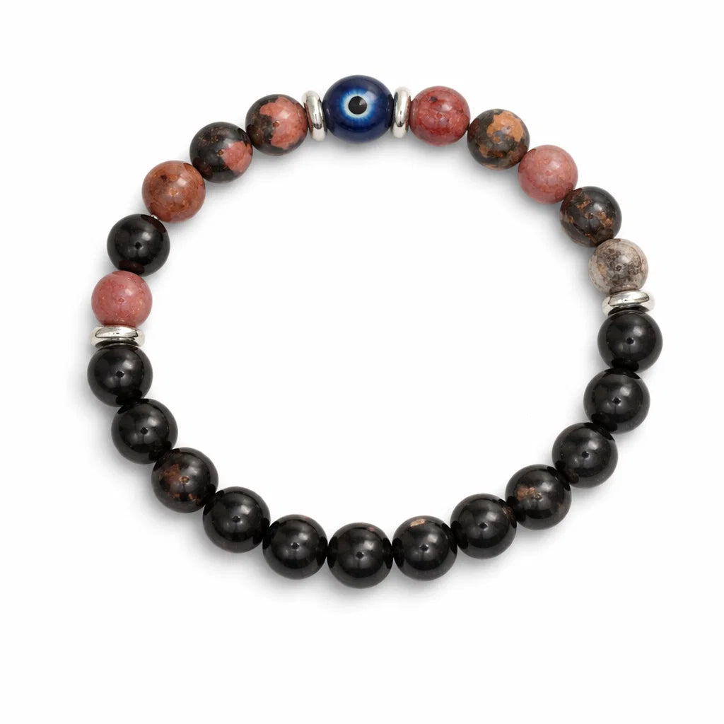 Scorpio zodiac crystal bracelet showing the bead colour and surface on white