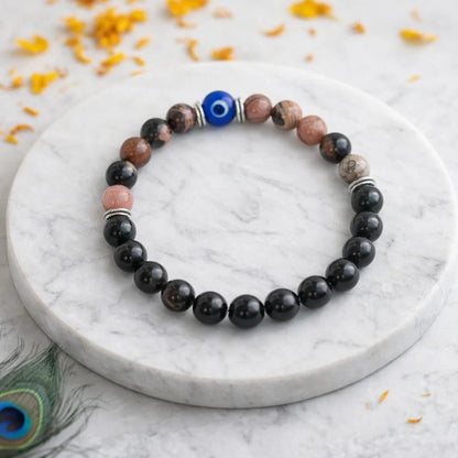 Scorpio zodiac crystal bracelet arranged in a styled spiritual setting